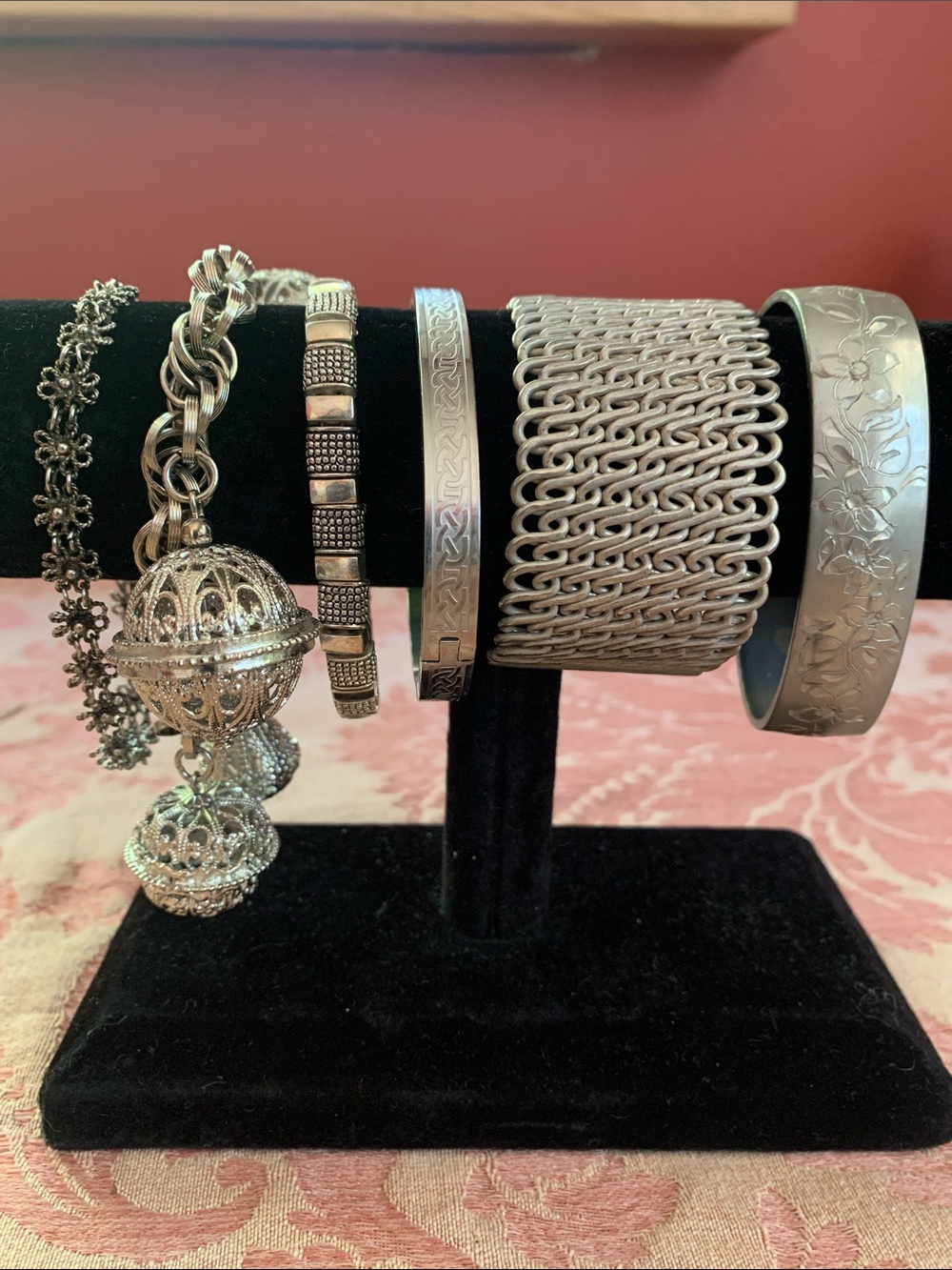 Women's Silver-Tone Bracelet Set - Elegant Mixed Designs